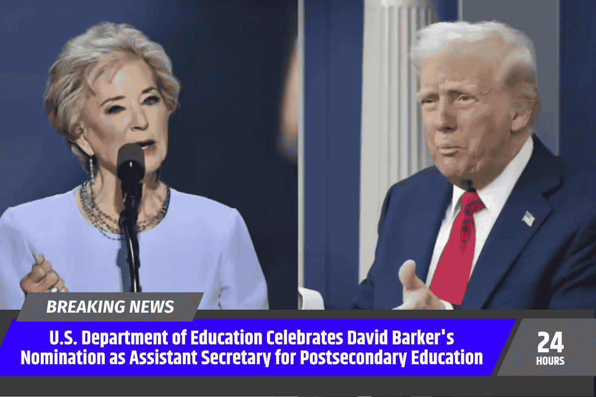 U.S. Department of Education Celebrates David Barker's Nomination as Assistant Secretary for Postsecondary Education